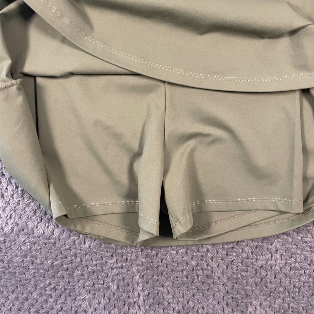 Pink Lily Green Active Dress Size Small Built-in Shorts Cross Back Athleisure - Picture 5 of 10